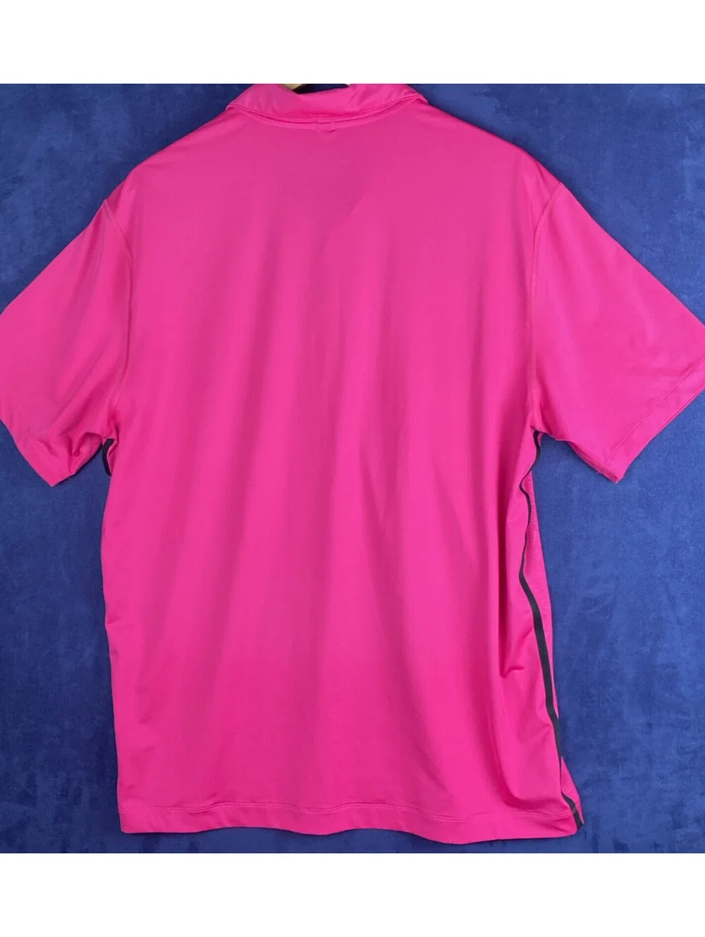 Nike Golf Dri-fit Polo Men’s Large Magenta Pink Black Stripe
